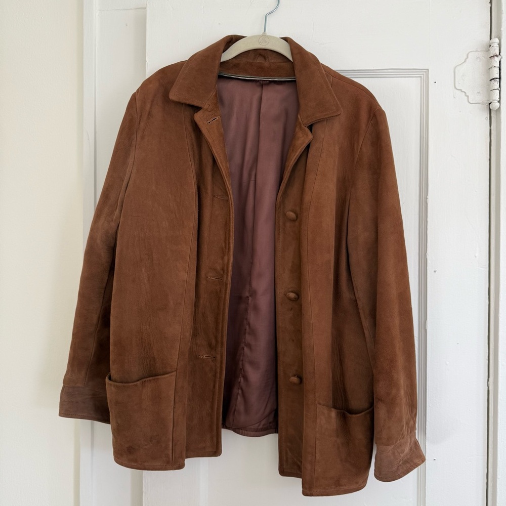Brown Suede Jacket, womens M, good used condition